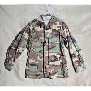 Vintage US Army Woodland Camo‎ Ripstop Combat Coat/Blouse Jacket Medium Regular